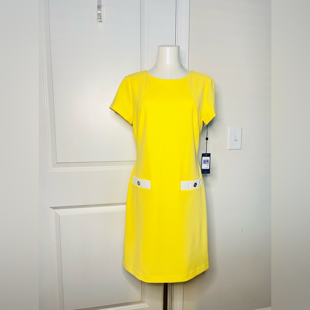 Tommy Hilfiger Women Yellow Shift Dress Size 6 NWT
